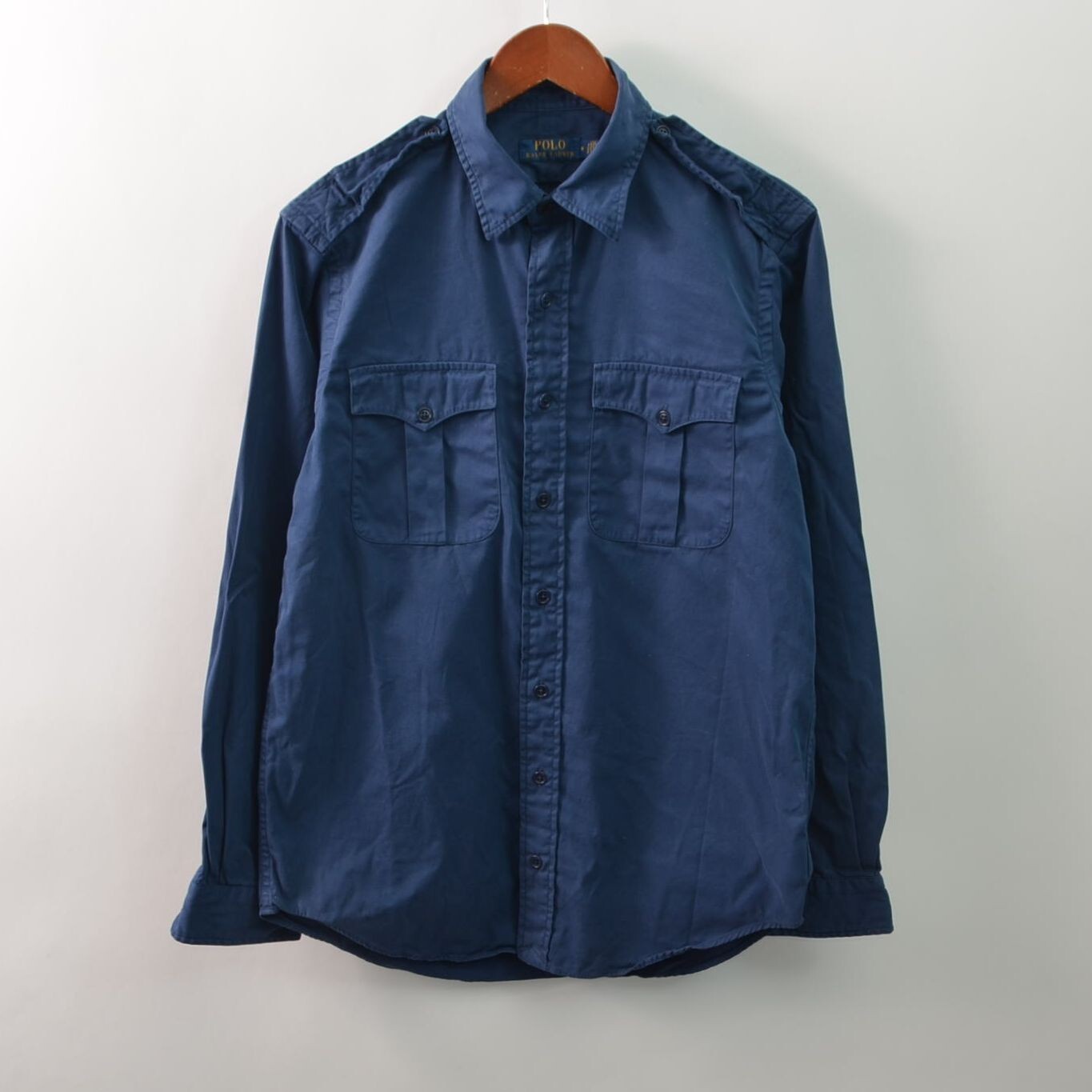 Polo Ralph Lauren Military Navy Blue Shirt Button Fro… Gem