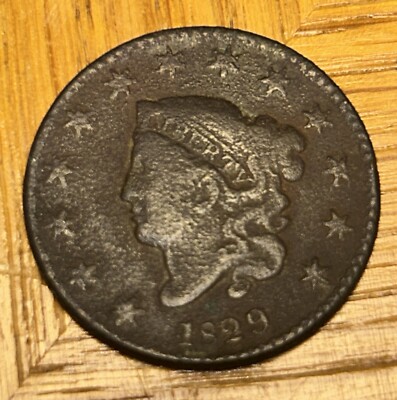 Old Man Duffy s Scarce 1829 Lg Letter Large Cent Fine+ details nice look Free SH