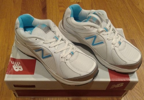 WHITE AQUA SILVER 496v2 WALKING SHOE 