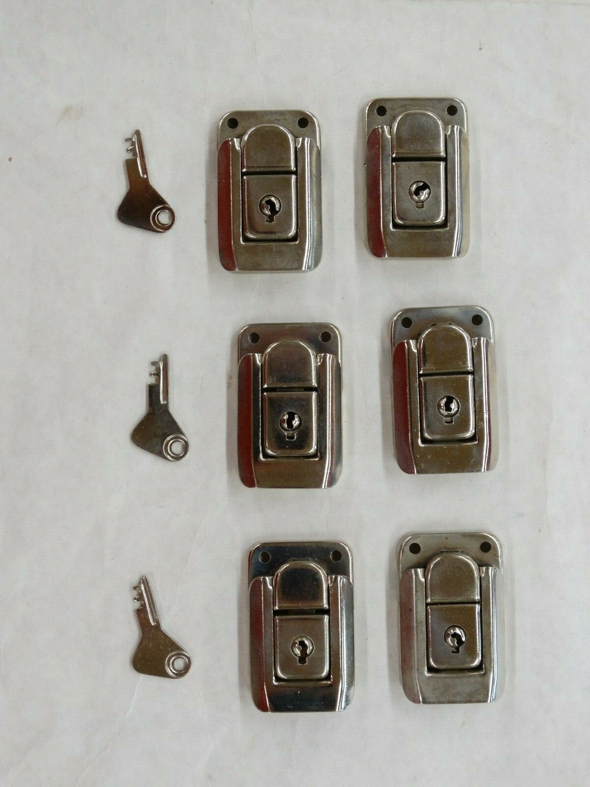 Keyed Toolbox Jewelry Box Toggle Latches Catch Hasp Lock Silver Tone