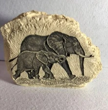 Elephant Resin Decor Engraved Safari Animal 