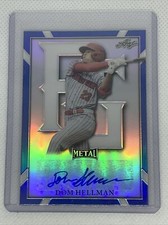 2021 LEAF METAL PERFECT GAME DOM HELLMAN AUTO BLUE REFRACTOR 20/30