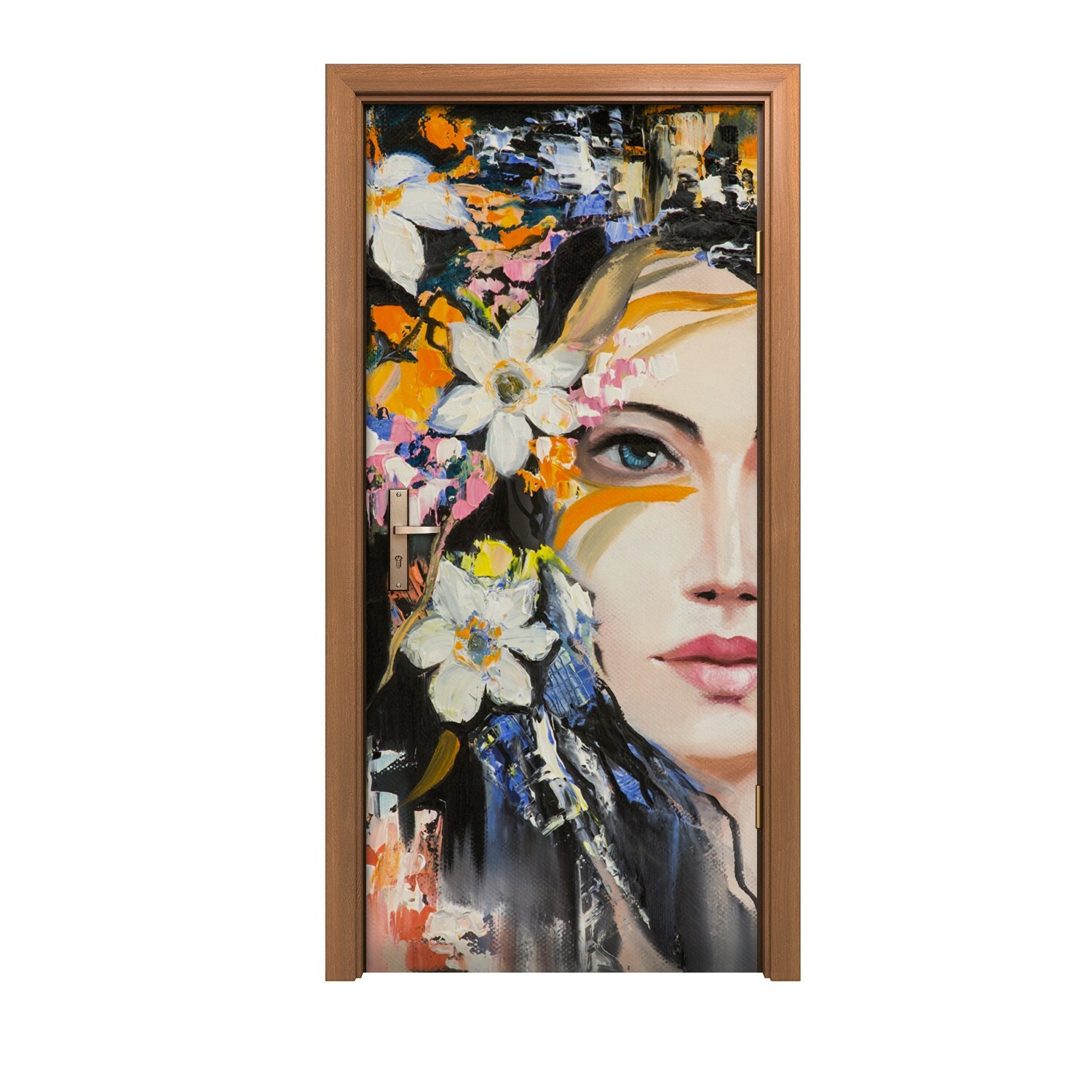 3D Türaufkleber Blumen & Tropische Pflanzen - 95x215 Cm PVC Folie Zum Selberkleben