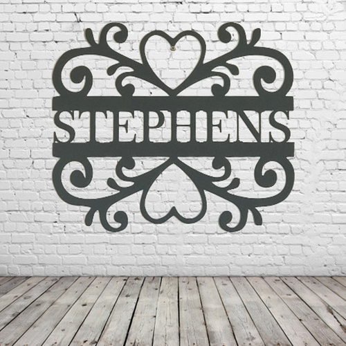 Metal Wall Art Names Hearts and scrolls eBay