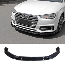 Gloss Black Front Bumper Lip Body Kit Spoiler For 2017-2019 Audi A4 S4 B9 S-Line