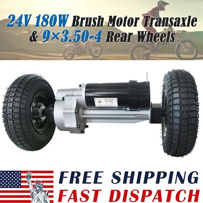 24V 180W Brush Motor Transaxle & 9x3.50-4 Wheels For Mobility Scooter ATV Quad