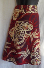 Vintage '90's Talbots Wrap Skirt Size 14P 100 Silk Paisley Floral A Line Knee