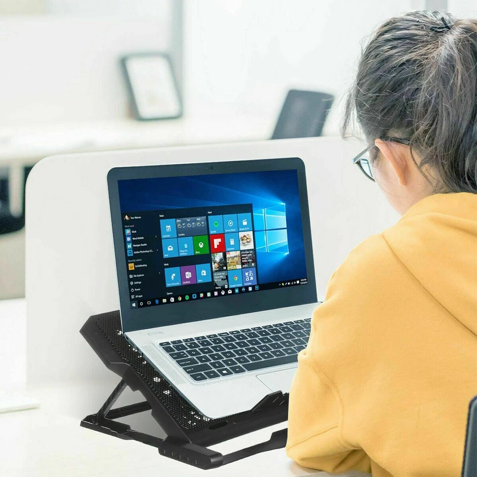 Игровой ноутбук охлаждения вентилятор стойка для 11-16,5 «дюймов ноутбука кулер подушечка с 4 вентиляторами - Изображение 2 из 4