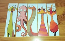 F&uuml;nf lustige Fantasie Tier Lesezeichen Kinder Sammler bookmarks Lesen Leseratte