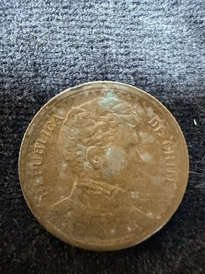 1942 Republica De Chile Santiago 1 Un Peso Copper