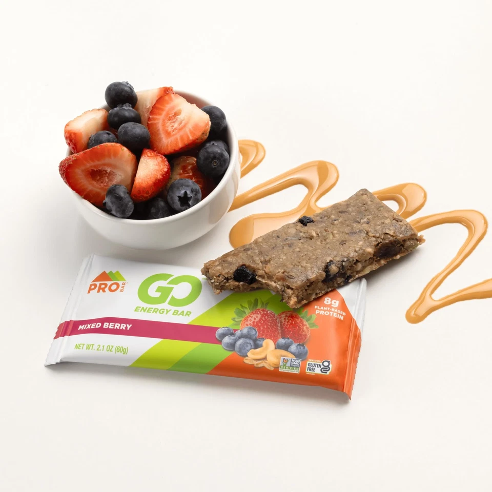 Paquete de 12 barras energéticas mixtas de bayas bocadillos saludables ingredientes naturales sabor delicioso Foto 3 de 4