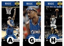 1996-97 Collector's Choice Anfernee Hardaway Mini-Cards Gold + Anderson + Grant