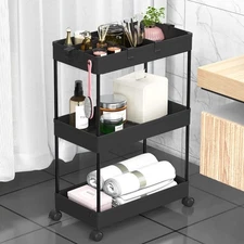 3 Tier Rolling Cart with Wheels, Storage Craft Art Trolley Organizer Serving,...