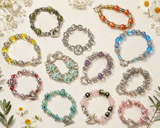 Colorful Bracelets Wholesale Lot of 12 Multi Beaded Toggle Bracelet