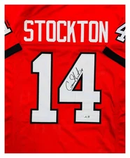 Gunner Stockton Autographed Georgia Custom Red Jersey Signature Only Beckett COA