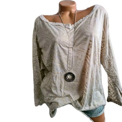 Heine B.C Shirt Bluse Gr. 34 bis 46 mit Pailletten3/4 Ärmel (454) Beige NEU