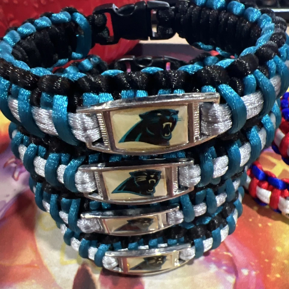 NFL 和美国职棒大联盟伞绳手链(6 件套,卡罗莱纳黑豹队和芝加哥小熊队) — 第 2/3 张图片