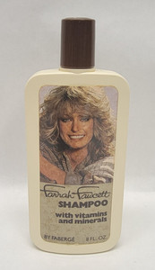 Vintage Faberge 8 oz FARRAH FAWCETT SHAMPOO Very Nice Condition Empty Bottle