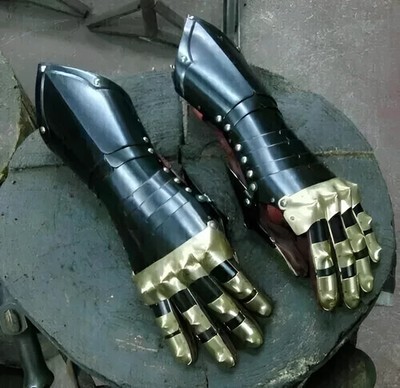 Medieval Gothic Knight Gauntlets Gloves Gorget Pauldron Armor Set Cosplay