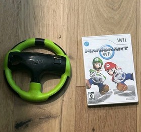 Nintendo Wii Lot Console 2 Controllers Super Mario + Cart Huge Lot Wheel+ Extras