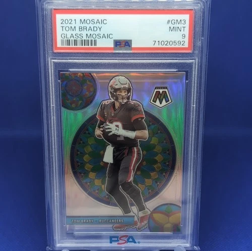 Panini 2021 Mosaic Glass Mosaic Prizm Tom Brady #GM-3 PSA 9 Buccaneers