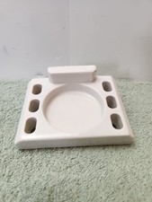 Vintage White Porcelain Bathroom Wall Mount Toothbrush and Cup Holder