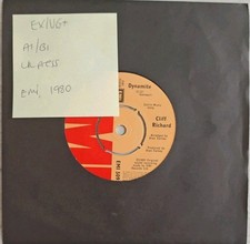 Cliff Richard Dynamite Vinyl Record 7" EX/VG+ EMI509 1980