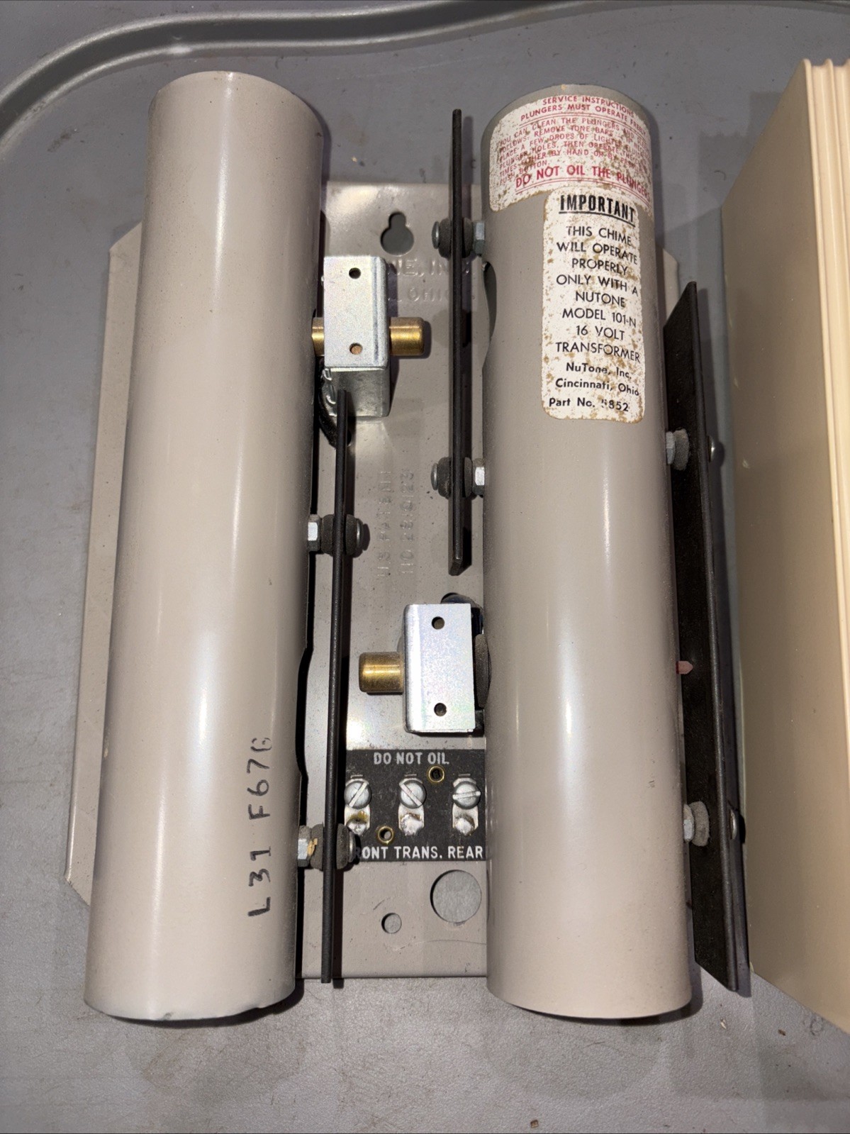 Vintage Nutone Doorbell Chime UNTESTED