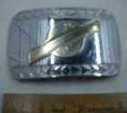Unbranded Wave Pattern Etched Engravable Rectangle Belt Buckle — photo 1