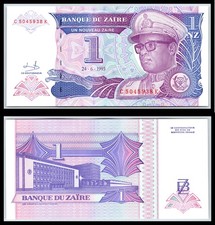1993 Banque Du Zaire 1 One Un Nouveau Zaïre UNC - COMBINED POST