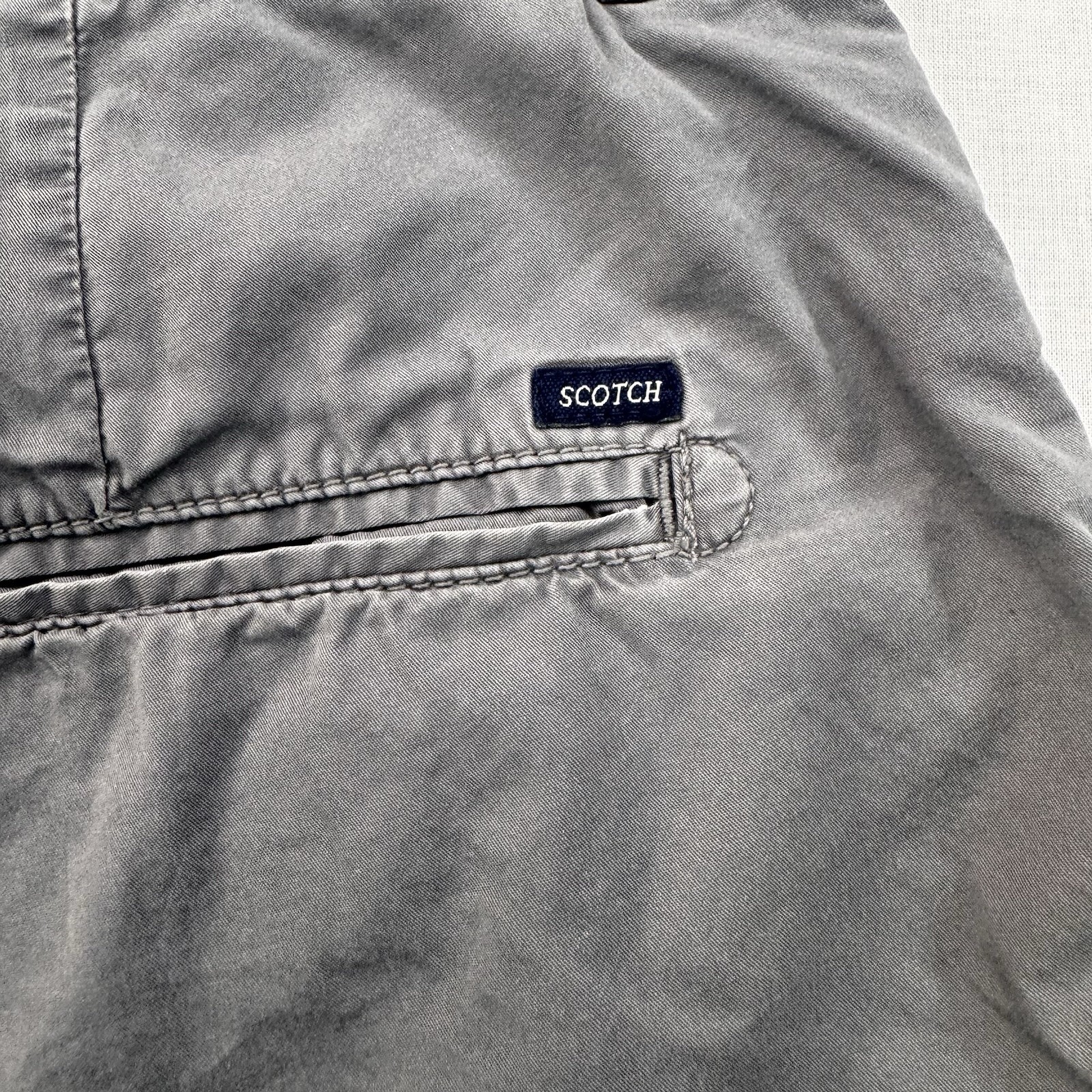 Scotch & Soda Jet Set All Day Stretch Chino Shorts Gray Men’s 34 Summer