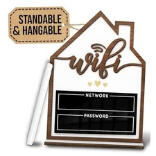 Wifi Sign For Guests - Wood Wifi Password Sign for Home Business, Wi fi Board