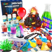 240+ Science Lab Experiments Kit, Chemistry Set, STEM Toys for Kids 6-11