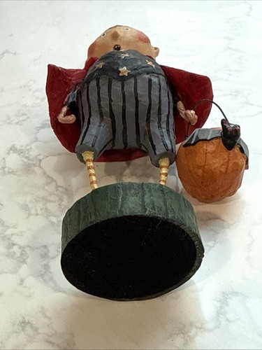 Lori Mitchell "DRACO" Dracula Halloween Pumpkin Treat Bucket Vampire Folk Art - Picture 10 of 12