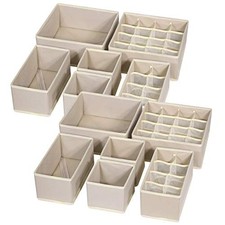 12 Pack Foldable Drawer Organizer Dividers Cloth Storage Box Closet Dresser