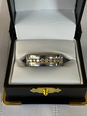 Frederick Goldman FG Tungsten Carbide & Silver Diamond Ring 0.54 CTW Size 10