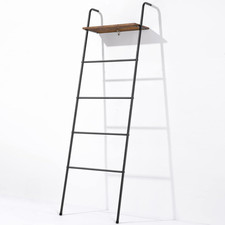 Blanket Ladder 5 Layer Wall-Leaning Blanket Rack With Shelf Decorative