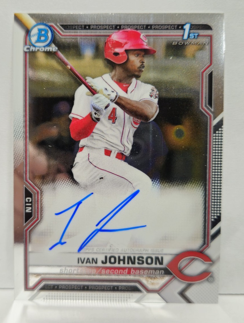 2021 Bowman Ivan Johnson Chrome Auto 1st Prospect #CPA-IJ Cincinnati Reds