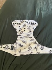 Grovia Adjustable Diaper She  ll Lions Zebra Black White Snap Closure Snap In