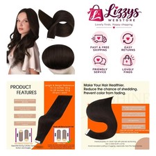 Silky 18 Inch Dark Brown Tape-in Extensions - Remy Human Hair, 20 Pieces