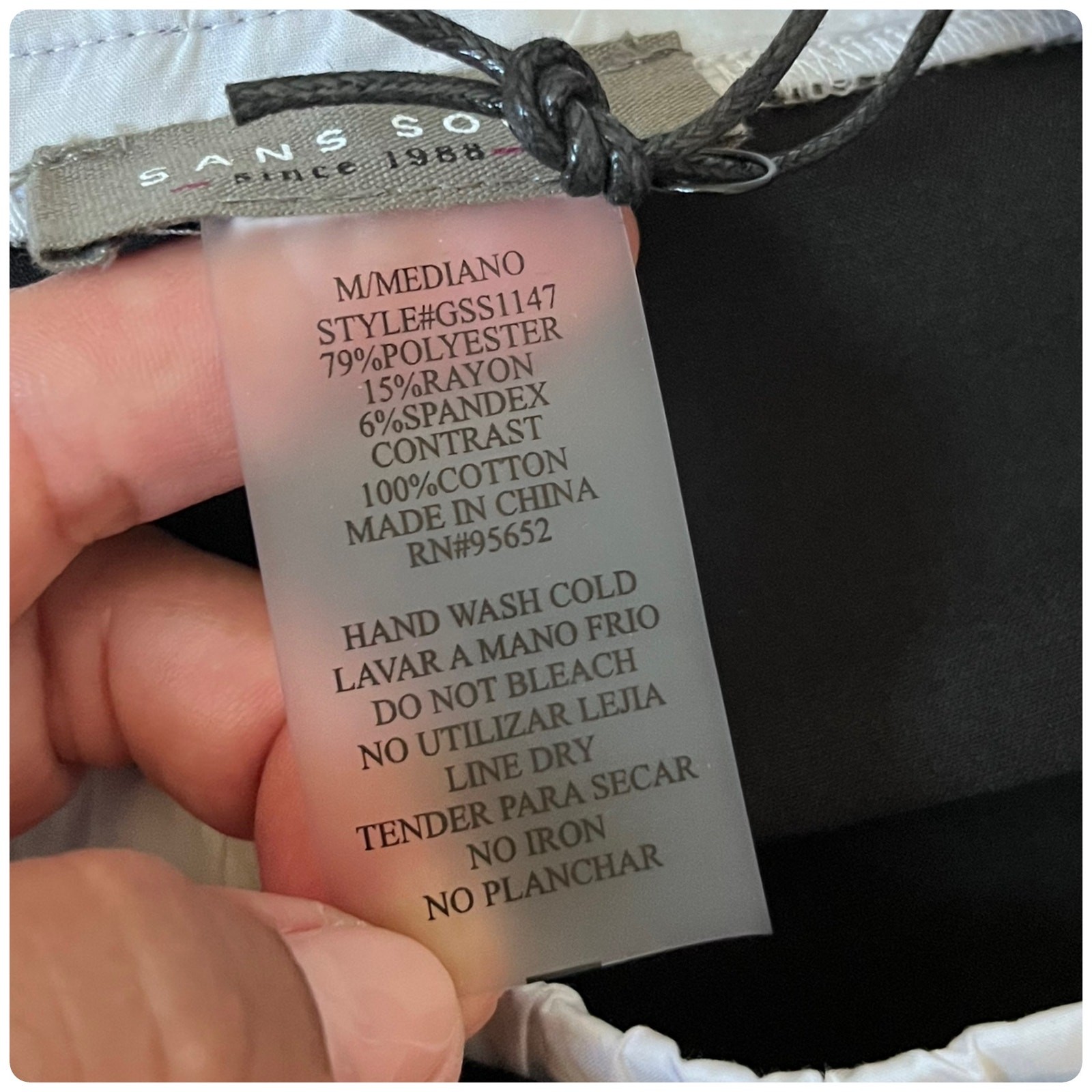 Sans Souci New Black Exposed White Boxer Waistband Front Pleated Skirt Medium 