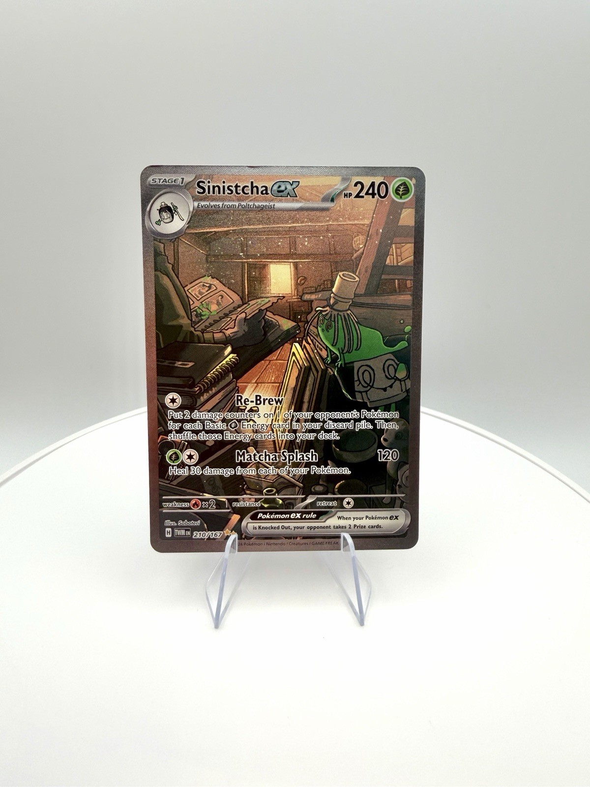 Pokemon Sinistcha ex 210/167 SV06 Twilight Masquerade Special Illus Rare Holo