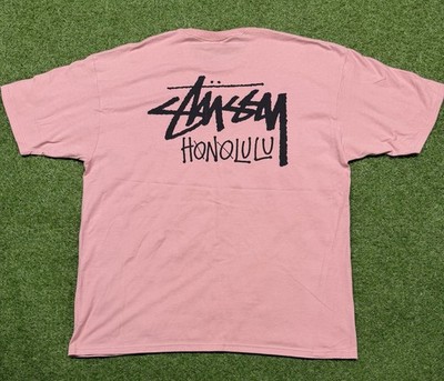 Stussy Honolulu Chapter Tshirt Tee pink Size XXL Double Sided with Cut Tags  