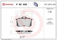 Brembo Bremsbelagsatz, Scheibenbremse Hinterachse U.A. FüR CitroËN, Ds, Fiat