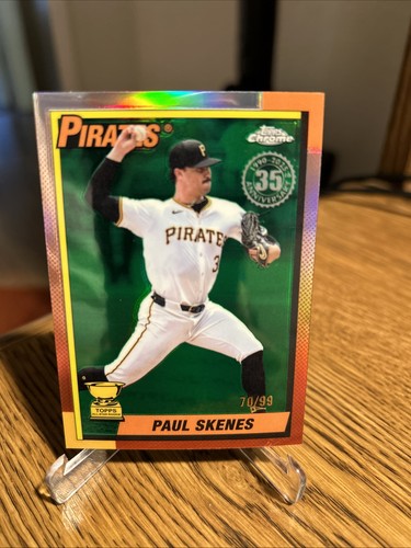 2025 Topps Chrome - 1990 Topps Baseball Paul Skenes #90CB-13 Green Refractor /99