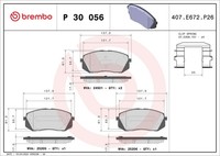 Bremsbelagsatz Scheibenbremse Prime Brembo P 30 056 FüR Hyundai KIA Sportage SL