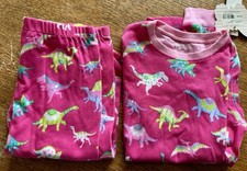 NWT Hatley Girl s Dino Pajamas Pink 10 Top 12 Bottoms Long Sleeves Cozy