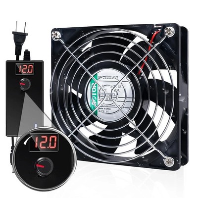 IP68 120mm Waterproof Fan with LED Voltage Display Speed Controller, 110V AC ...