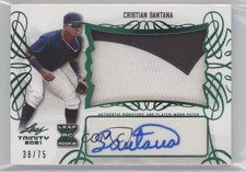 2021 Leaf Trinity Green 38/75 Cristian Santana #PA-CS1 Patch Auto 17wc