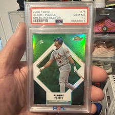 2006 Topps Finest - Albert Pujols #75 Green Refractor /199 PSA 10 Gem Mint Pop 6